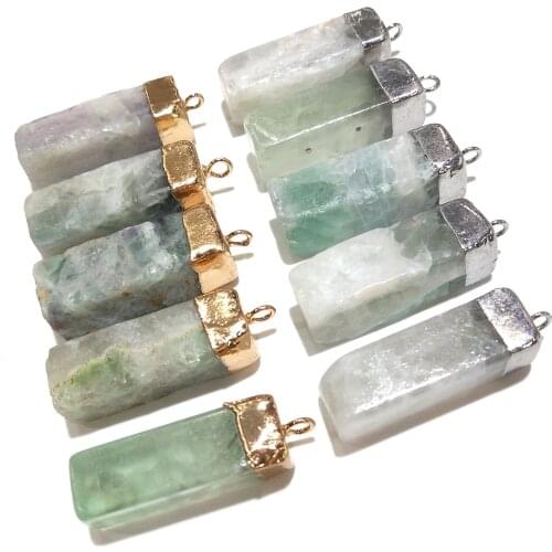 2020 Natural Stone Pendants cuboid Hot Selling Trendy Necklace Pendant Making for Jewelry DIY Necklace 40x12mm