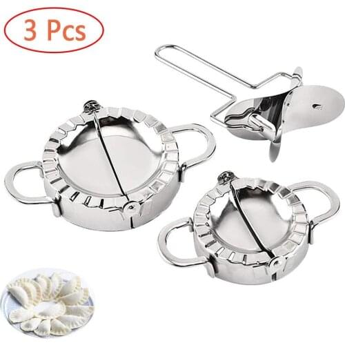 3 Pcs Dumplings Maker,Dough Press Cutter, Manual pinch Dumpling Pie Mould Wrapper Pastry Dough Cutter Tool