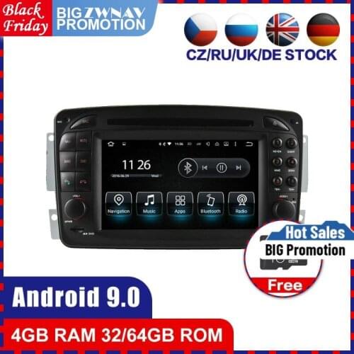 4G+64G Android 9.0 Car DVD Stereo Player GPS Glonass Navi for Mercedes Benz SL R230 SL500 2001-2007 Audio Video Multimedia Radio