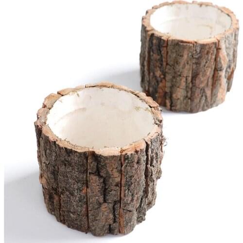 60% Hot Sale Creative Christmas Easter Decor Dried Flower Vase Packaging Bark Barrel Bucket Box Gift Home Desktop Decorations