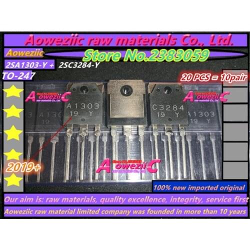 Aoweziic 2019+ 100% new original import 2SA1303-Y 2SC3284-Y 2SA1303 2SC3284 TO-247 Audio Amp Power Transistor (1 pair )