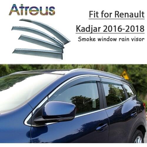 Atreus 1set ABS For 2018 2017 2016 Renault Kadjar Accessories Car Vent Sun Deflectors Guard Smoke Window Rain Visor