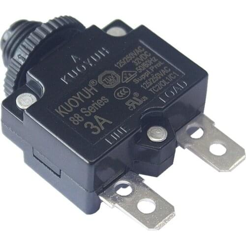 Kuoyuh 88 series 3a 5A 8A 10A 12A 15A 20A 25A 30A Overload protector switch motor miniature circuit breaker with waterproof cap