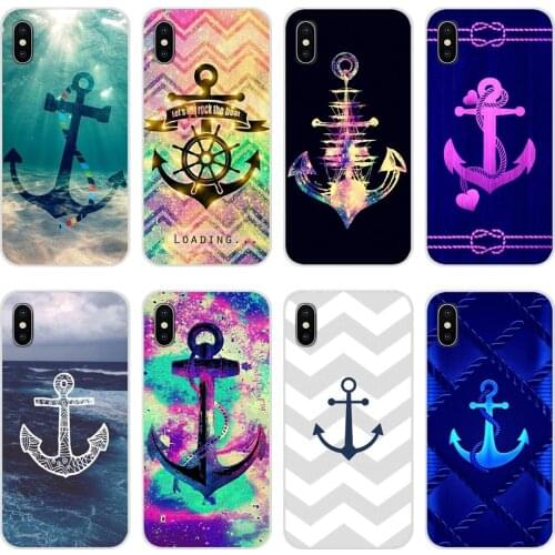 For Samsung Galaxy A3 A5 A7 A9 A8 Star A6 Plus 2018 2015 2016 2017 Accessories Phone Shell Covers blue boat anchor