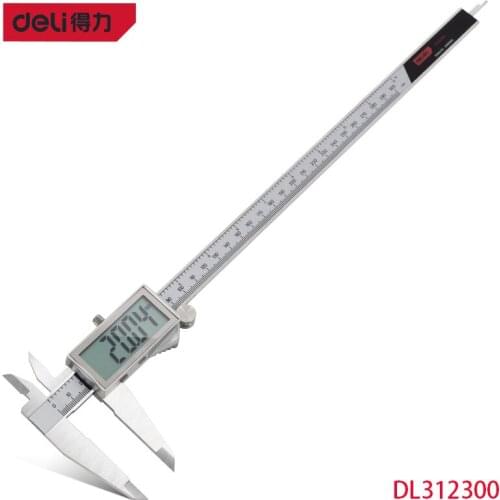 Deli DL312300 Full Screen Digital Caliper 2.0 Inch LCD Screen Stainless Steel Material Metric And Imperial Measurement