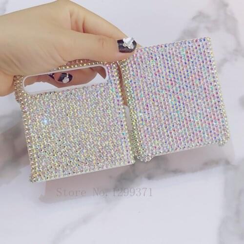 For Samsung Galaxy Z Flip 5G 4G Z Fold 2 3 W21 Fashion DIY Full Bling AB Crystal Diamond Case Cover Luxury Shiny Handmade Case