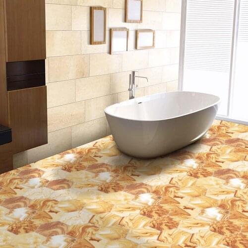 Funlife Waterproof Bathroom Floor Sticker Decor,Self-Adhesive PVC Floor Tiles Anti-Slip Floor Tile Sticker Wood Furniture Decals