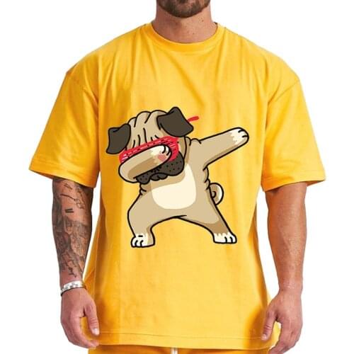 Personality T Shirt 3d Print Dog Cotton T-shirt Men/women Cute Dog Clothes Young Summer Fashion Animal Modeling Yellow T Shirt