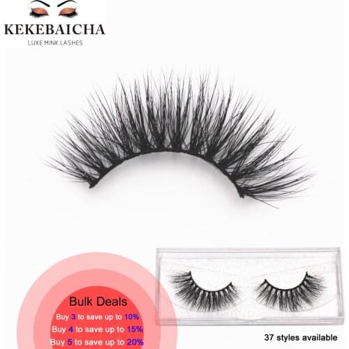 KEKEBAICHA Thick Long 3D Mink Lash Cruelty Free Mink Eyelashes Dramatic Natural Look False Eyelash Makeup Handmade Eye Lashes