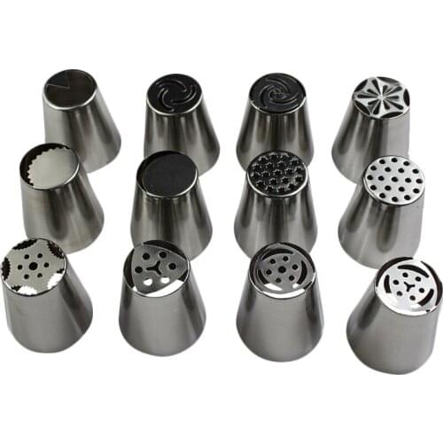 Russian Piping Tips Cake Decorating Tool Fondant Cake Tools Stainless steel Flower Icing Nozzles Tool Set Coupler Pastry Bag
