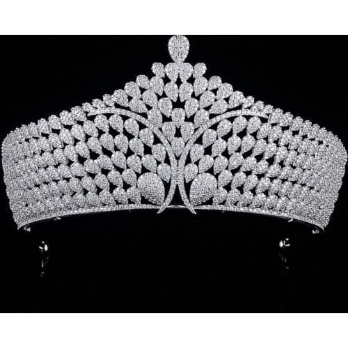 Luxury Wedding Crown Full Zircon Diadem Tiara Princess Women Tiaras and Crowns For Pageant Party Bridal Accessories