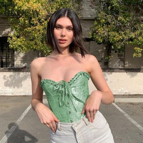 Summer Vinteg Tank Top for Women Fashion Slash Neck Sexy Sleeveless Y2k Cropped Top Party Club Bow Tie Retro Camis Corset Top