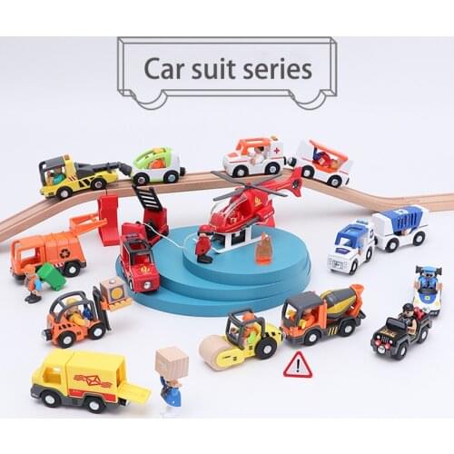 Diecast Car and Brio Track Compatible Track Train Multi-purpose Magnetron Inertial Track Accessories Childrens Toy Gift