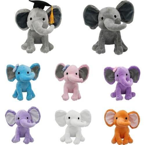 25CM Cute Creative Baby Elephant Doll Kawaii Animal Multicolor Stuffed Toy Home Decoration Girl Holiday Gift