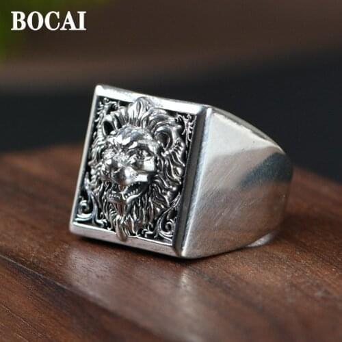 925 sterling silver jewelry domineering fashion lion King Mens Ring Mens fashion silver ring