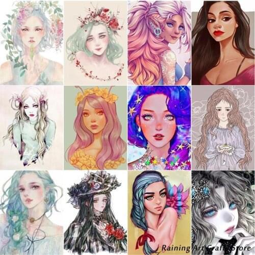 5D Diy Diamond Painting Embroidery Fashion Girl Full Square Round Drill Rhinestone Cross Stitch Kits Mosaic Pictures Home Decor