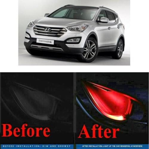 4pc CF style stickers on cars interior inside door handle atmosphere lamp for hyundai i40cw Matrix Santa Fe creta Sonata