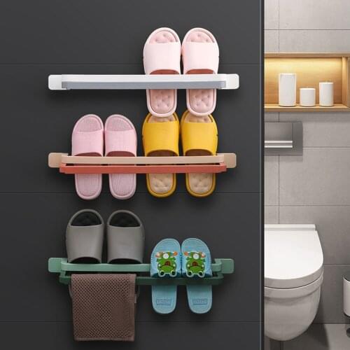 Towel Wall Hanging Double Layer Entryway Practical Telescopic Shoe Rack Double Layer Home Supplies Practical
