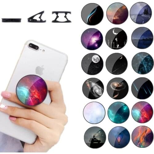 New Colorful Sky Finger Ring Phone Stand Grip Finger Rring Support Anti-Fall Round Foldable Universal Mobile Phone Holder