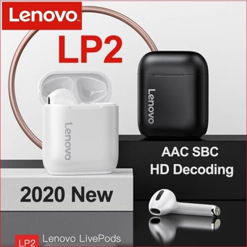 NEW TWS Earphones Original Lenovo LP2 Bluetooth 5.0 Charging Box Wireless LP1 UPDATE Stereo Sports Waterproof Earbuds Headsets