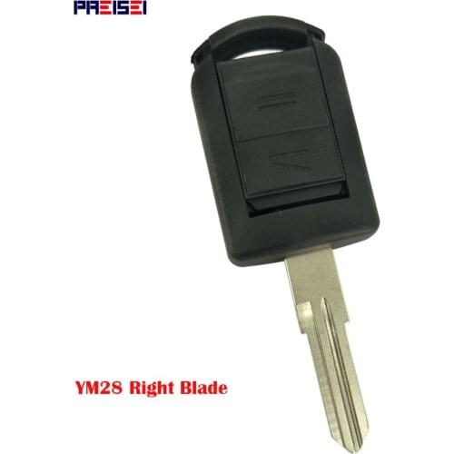 PREISEI 10pcs/lot 2 Button YM28 Right Blade Replacements Remote Car Key Shell Cover For Vauxhall Opel Corsa Agila Meriva Combo