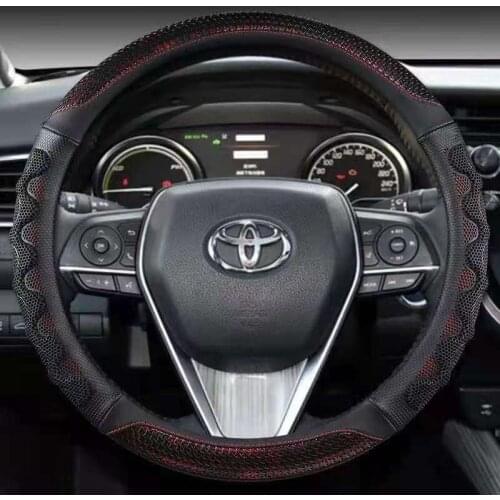 Anti-Slip Leather Steering Wheel Cover for Toyota Corolla Fortuner Sequoia Auris Avensis YARIS Vios Celica 86 Auto Accessories