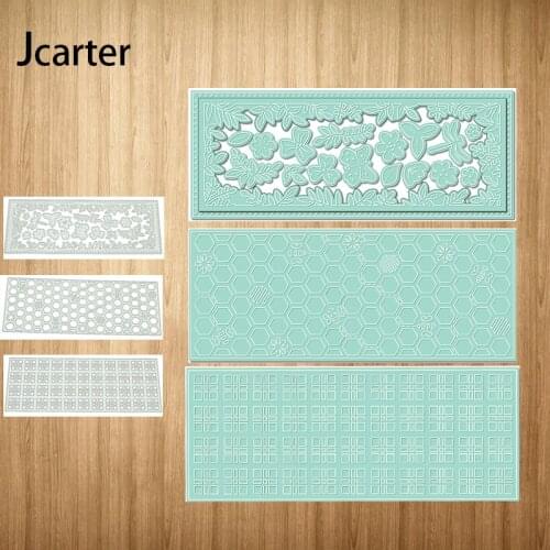 Flowers Grid Rectangle Metal Cutting Dies Shape for Scrapbooking Craft Die Cut Stencil Card Make Mould Sheet Decoration Design