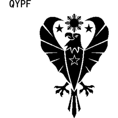 QYPF 11.3CM*17CM Fashion Philippine Flag Eagle Vinyl Decal Graphical High-quality Car Sticker Black/Silver C15-0927