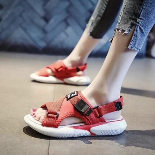 2021 Summer Shoes Women Retro Women Beach Sandals Round Head Slope Comfortable Light Sandals Women Casual Shoes