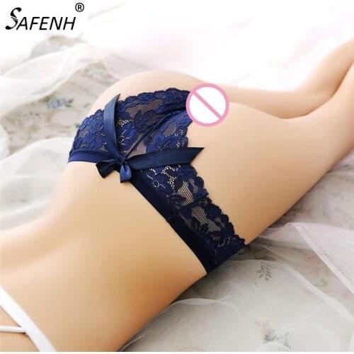Sexy Lace Panties Women Bowtie Panties Female Underwear Floral Lace Women Panties Breathable Ladies Low Waist Transparent Briefs