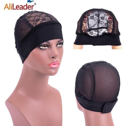 Alileader Stretch Wig Cap Hair Net With Black Ice Silk Hair Grip Head Band Wig Making Tools For Weaving Lace Grip Wig Cap