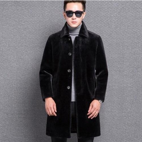 Spike Autumn faux mink fur leather jacket mens winter thicken warm fur leather coat men loose jackets fashion B177