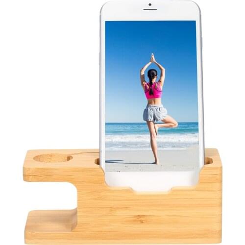 Wood USB Charging Station Portable Phone Station Charger Desk Stand Chargers For i-watch&Smartphones dock Built-in 3 USB ports