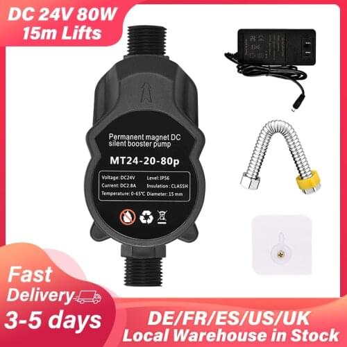 DC 24V Water Pressure Booster Pump 220V 80W 15 Lift Water Pressurizing Pumps for Home Solar Water Heater Shower Kitchen Sink US