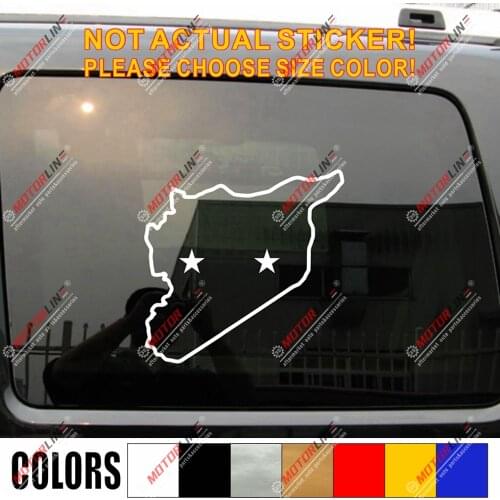 Syria Map Decal Sticker Syrian Arab Republic Car Vinyl no bkgrd pick size