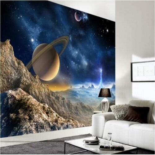 Wellyu Custom large - scale murals 3D stereo universe Galaxy Star Fresco Wall Background wallpaper non - woven