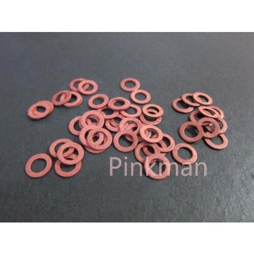 1000 Pcs M5 5mmx10mmx0.8mm Red Insulating Fiber Washer