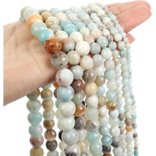 16"Strand Beads Natural Stone Jewelry Faceted Blue Red Lava Beads Round Loose Spacer Beads For Jewelry Making Bracelet 4-12mm