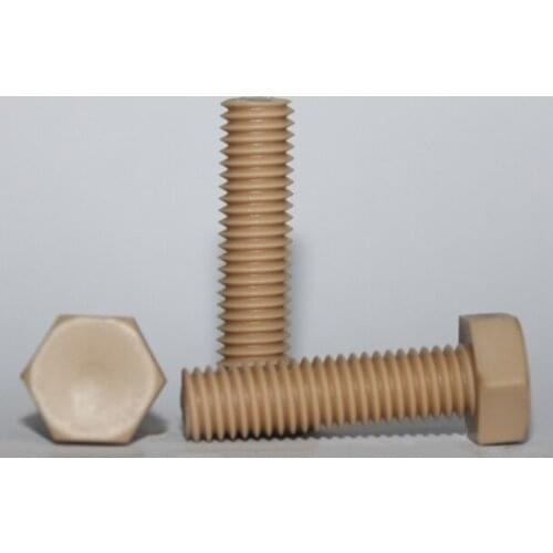 2pcs M6 M8 peek hexagon bolts hex screws high strength bolt anti-corrosion plastic 8mm-65mm length