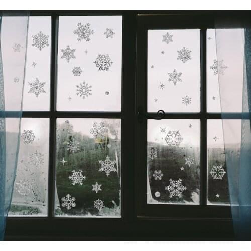 Gold And Silver Powder Snowflake Wall Sticker/Shop Window Glass Scene Arrangement/Christmas Decoration Wall/Childrens Gifts