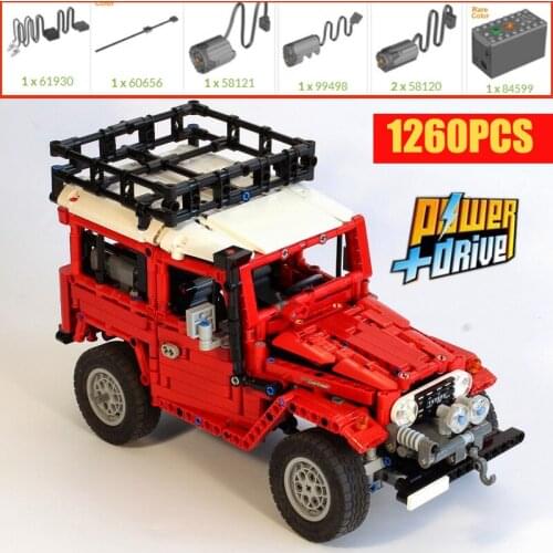 New RC Motor Toyota Land Cruiser FJ40 HARD TOP Expedition jeepde Car Fit HighTech Model Building Blocks Bricks Toys Gift Kid