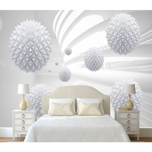 Free Shipping Modern Minimalist 3D Stereo Ball Geometric Space Mural Background Wall Custom Photo 3d Mural Bedroom wallpaper