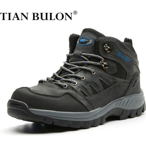 Winter Waterproof Men Boots Leather Rubber Ankle Boots Men Military Combat Boots Hiking Boots Sneakers Outdoor Work Casual Shoes