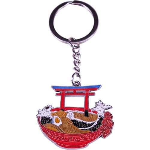 The Great Ramen Wave Keychain Shrine Torii Keyring Japan Popular Culture Element Art Jewelry
