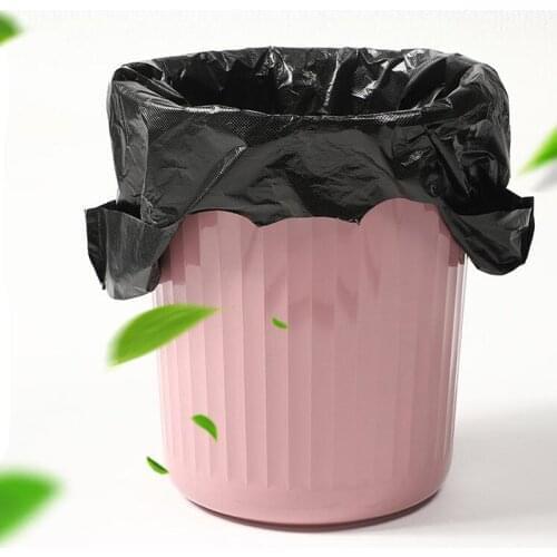 Black vest garbage bag with roll home kitchen large thickened disposable portable garbage bag plastic bag