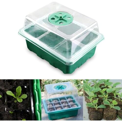 Mini Greenhouse Seedling Starter Trays Humidity Vented Domes For Vegetables Widely Use PP 19 X14 X 11cm Plant Nursery Pot