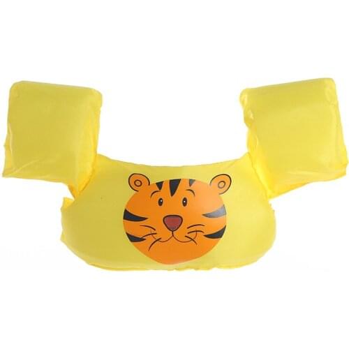 Children cartoon life jacket buoyancy vest arm loop children swimsuit new children learning swimsuit