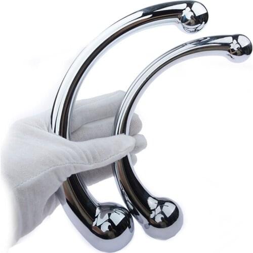 Double Head Metal Anal Dildo Butt Plug Set Adult Sex Toys For Women Men Couples Game Anal Hook Bead Tail Plug G-Spot Stimulator