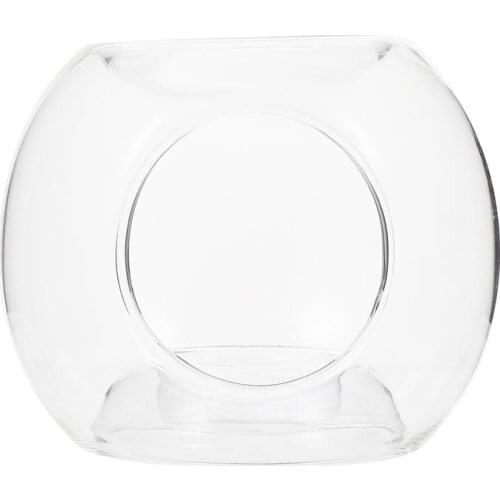 1pc Essential Oil Burner Transparent Glass Tealight Candle Holder For Home