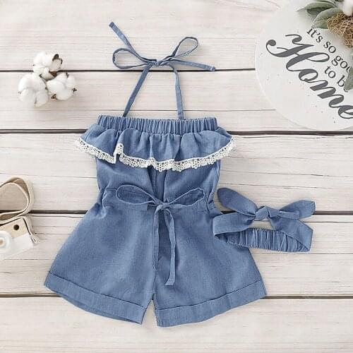Holymini Denim Overalls For Girls